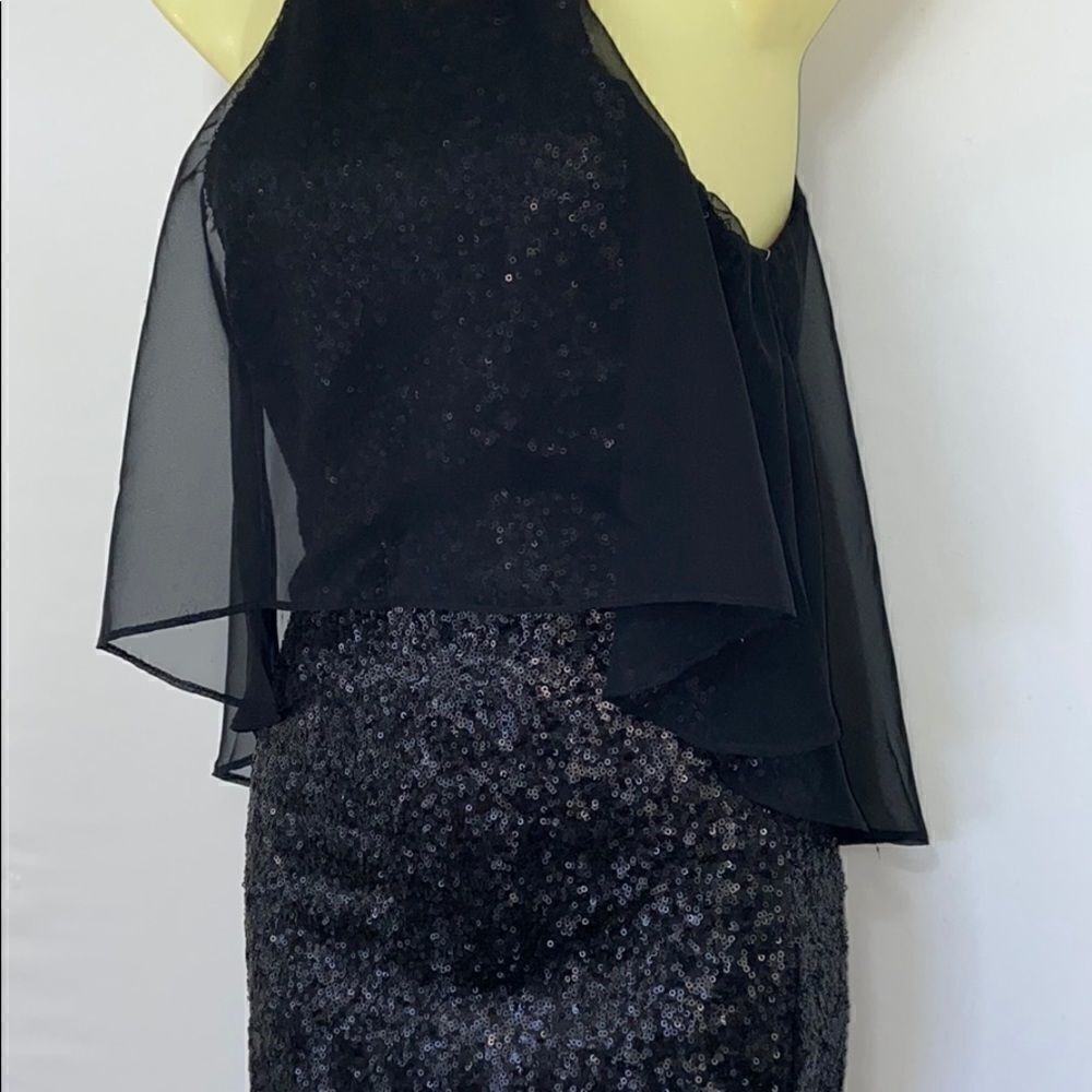 Dress The Population  Dress Black Sequin Peplum Dress New with Tags Sz XS - Picture 5 of 9
